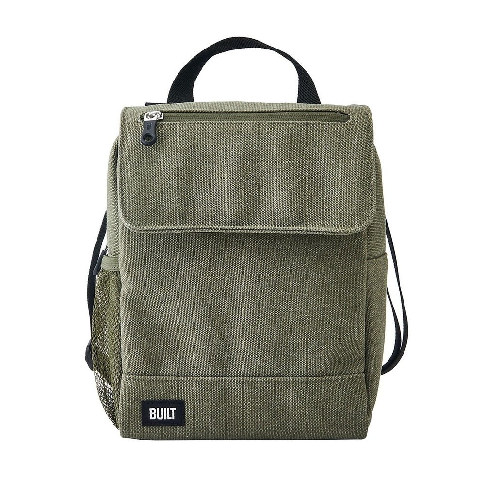 BUILT Olive Green Oxford Insulated Lunch Sack Crossbody Bag 5300937 NEW